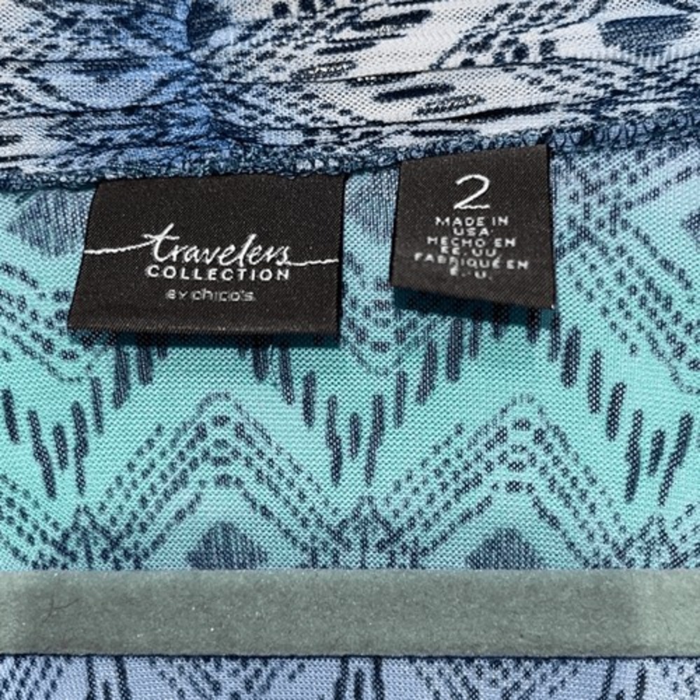 Travelers Collection by Chico's Women's Multicolor Chevron Cardigan Vest 2/Large - Picture 7 of 10